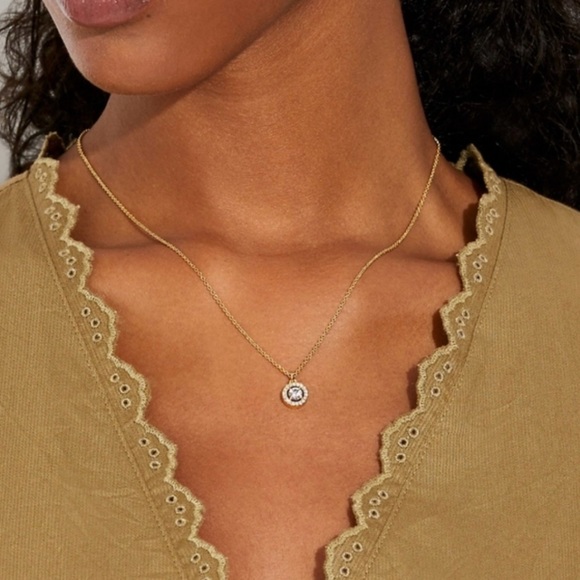 COACH rose gold/sparkle circular necklace - Picture 2 of 8